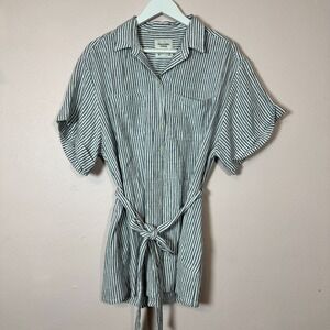 ABERCROMBIE & FITCH‎  Striped Button Down Tie Front Dress LP